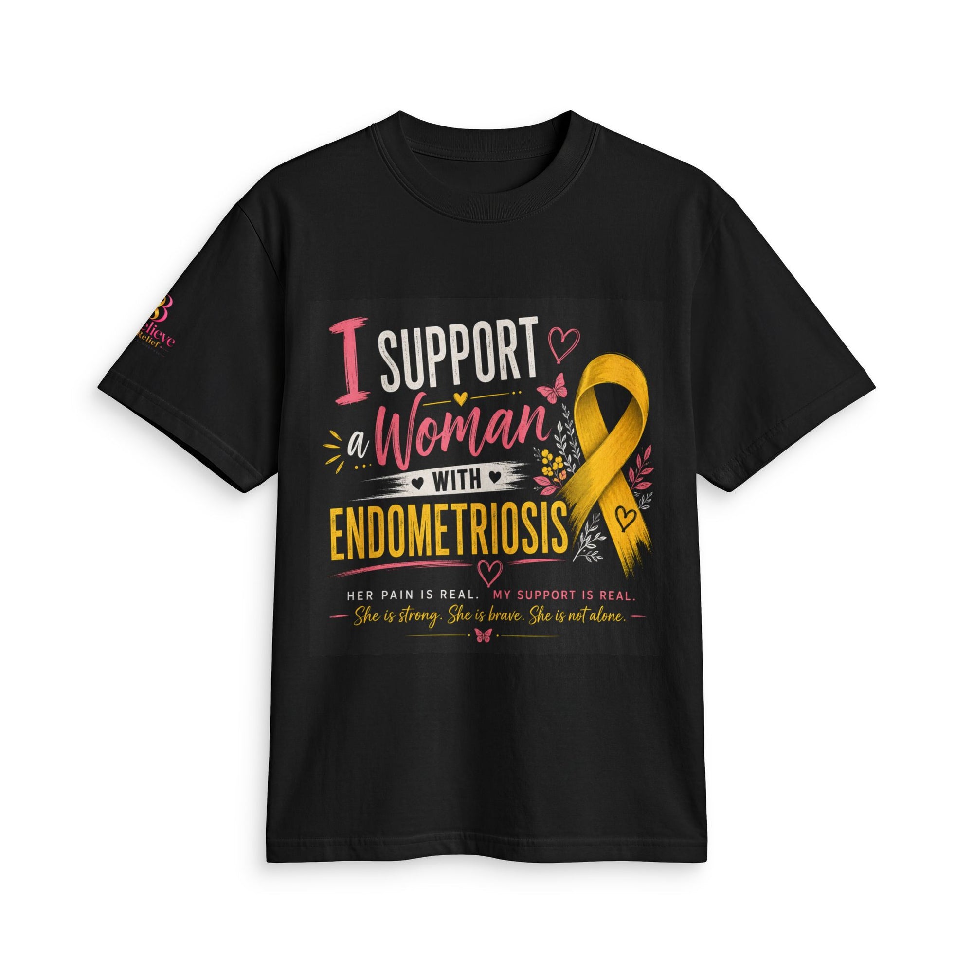 I Support a Woman with Endometriosis T Shirt | Endo Awareness Ribbon