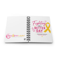 Fighting For A Better Day Endometriosis Awareness Spiral Bound Journal | Yellow Ribbon