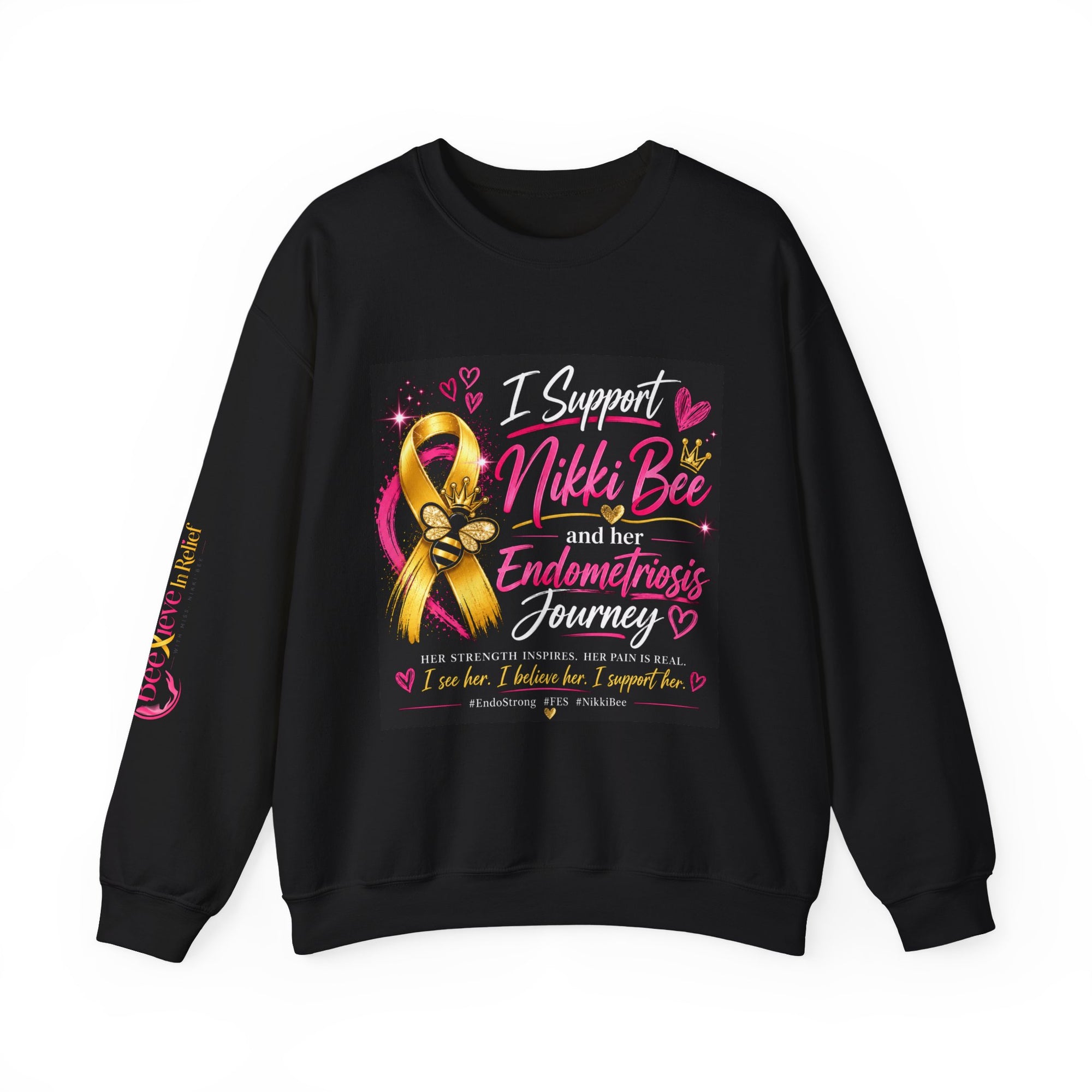 Endometriosis Support Crewneck — "I Support Nikki Bee and Her Endometriosis Journey"