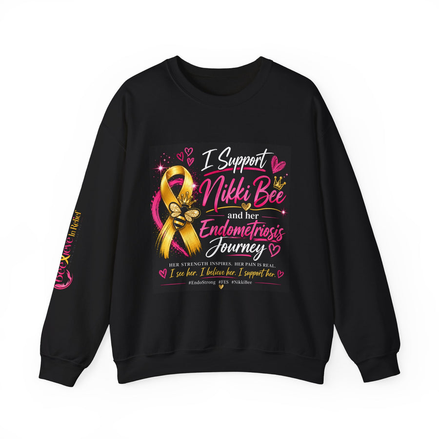 Endometriosis Support Crewneck — "I Support Nikki Bee and Her Endometriosis Journey"
