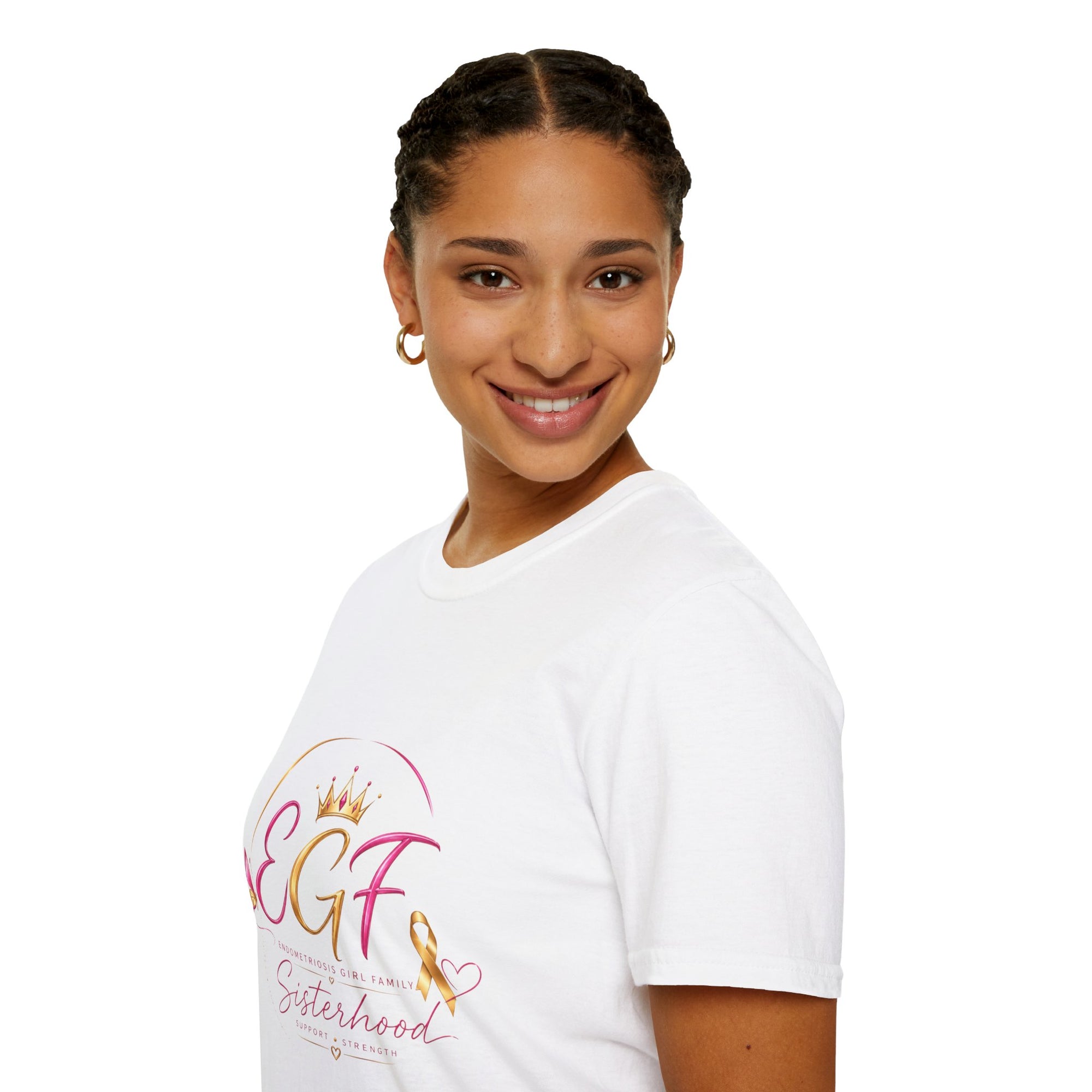 EGF Sisterhood Crown T-Shirt | Breast Cancer Awareness Ribbon Design