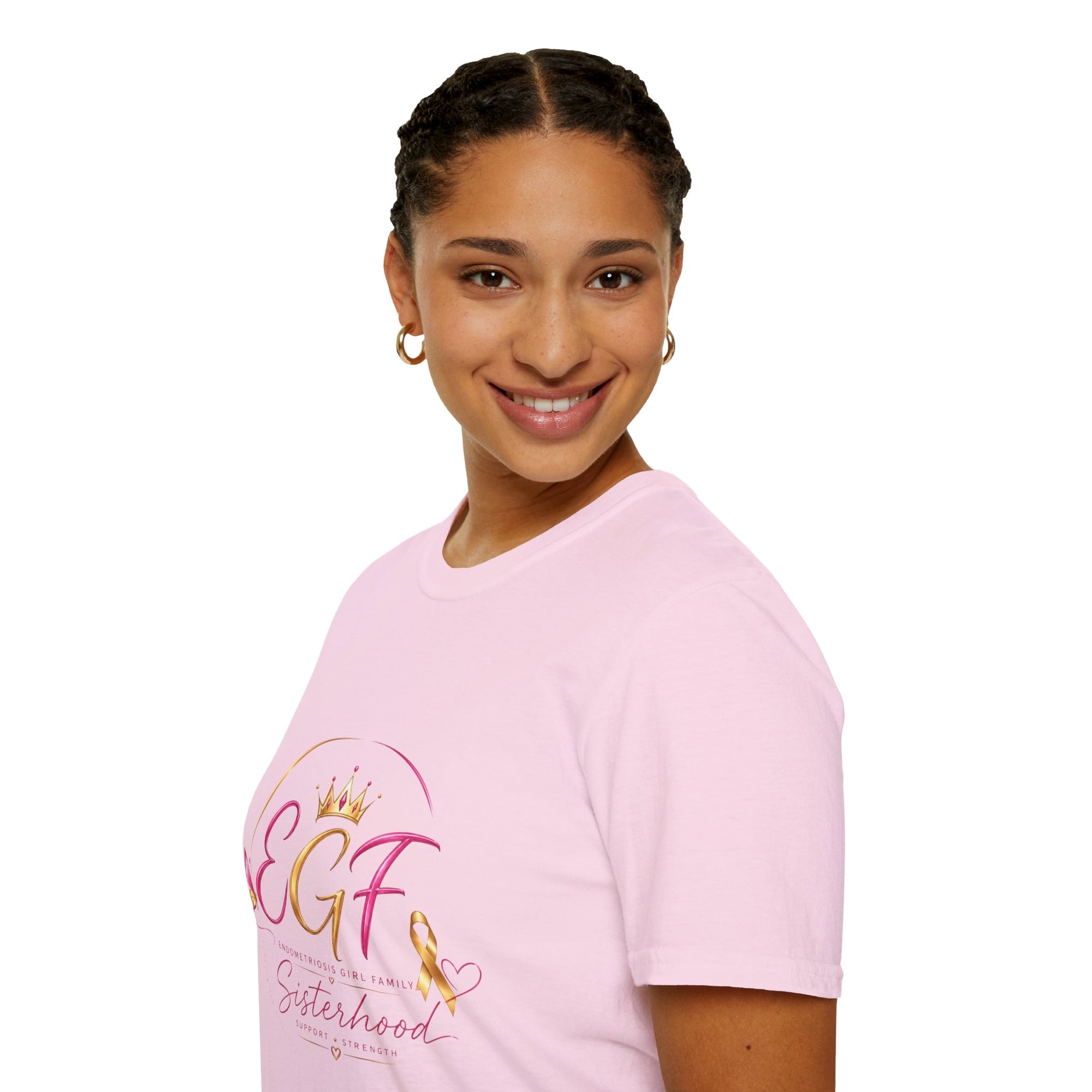 EGF Sisterhood Crown T-Shirt | Breast Cancer Awareness Ribbon Design