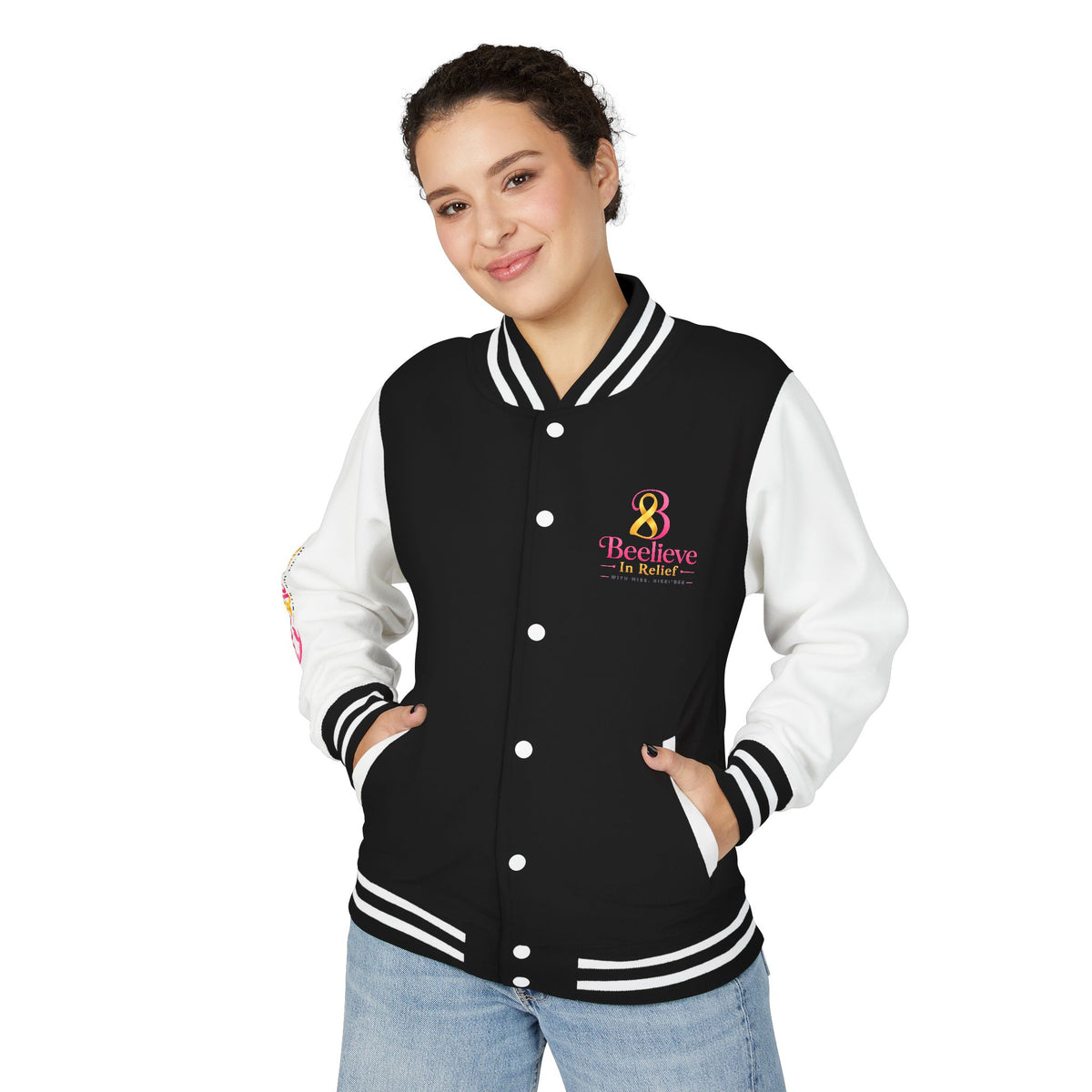 Beelieve In Relief l Logo Varsity Jacket