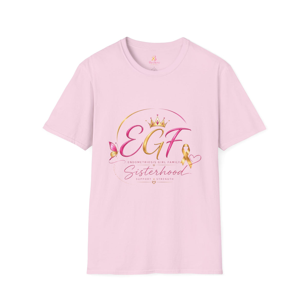 EGF Sisterhood Crown T-Shirt | Breast Cancer Awareness Ribbon Design